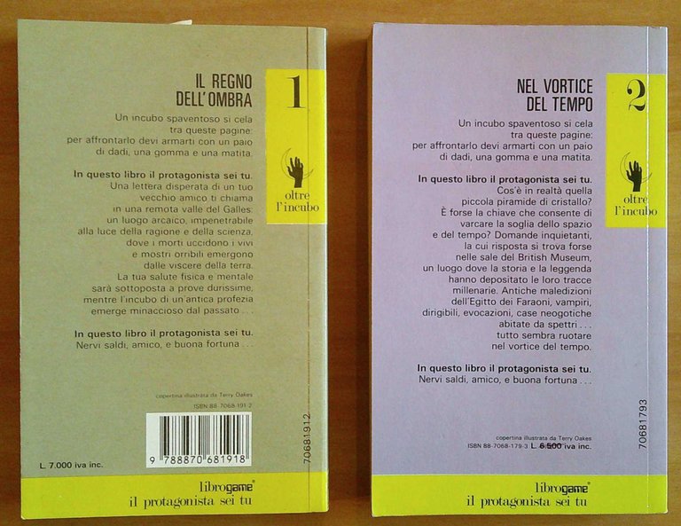 OLTRE L'INCUBO VOL. 1 e 2 - Coll. LIBROGAME, 1987/89