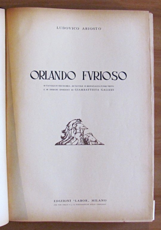 ORLANDO FURIOSO, I ed. 1945 - ill. GALIZZI