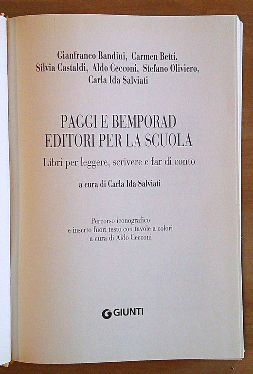 PAGGI E BEMPORAD EDITORI PER LA SCUOLA, 2007