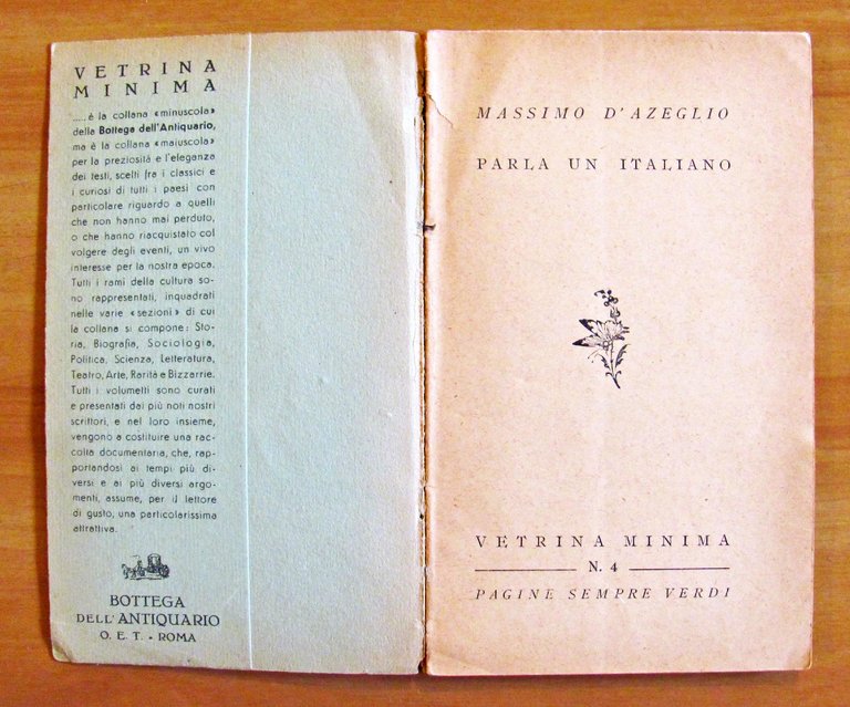 PARLA UN ITALIANO - Collana Vetrina Minima N.4