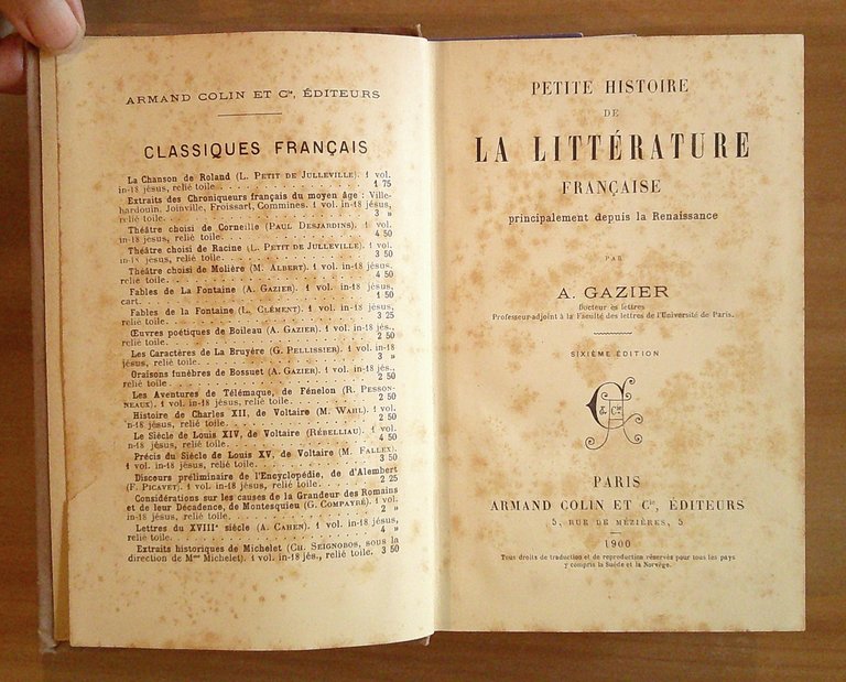 Petite Histoire de la LITTERATURE FRANCAISE, 1900