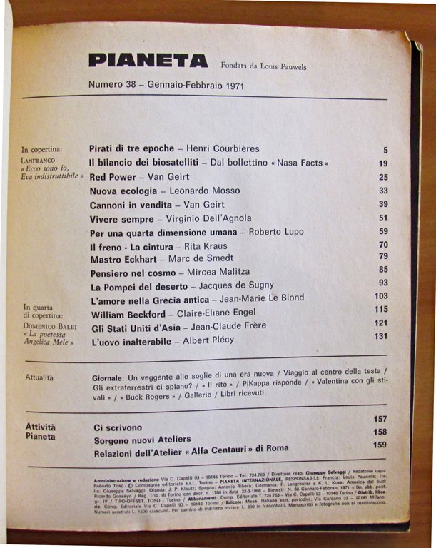PIANETA - N.38 Gennaio-Febbraio 1971