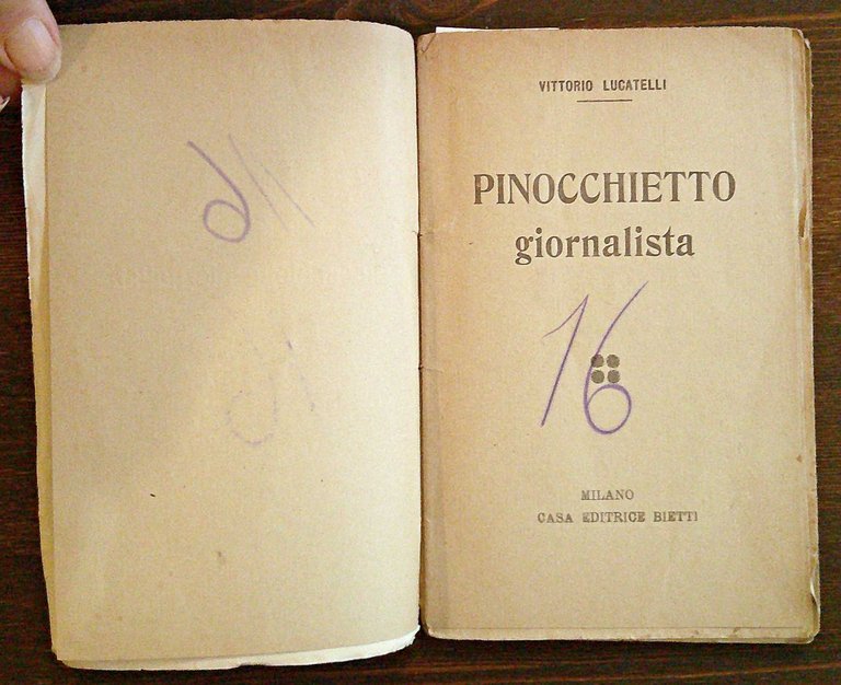 PINOCCHIETTO GIORNALISTA - Coll. Romanzi Storici e Popolari, 1911 ca.