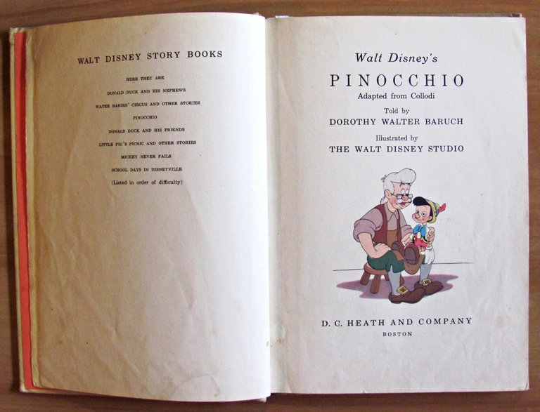 PINOCCHIO - Coll. Walt Disney Story Books, 1939/40