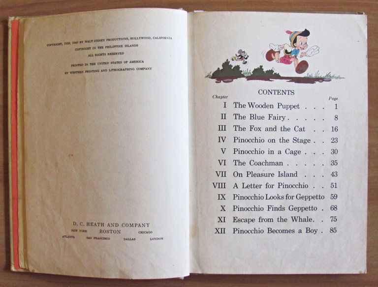 PINOCCHIO - Coll. Walt Disney Story Books, 1939/40