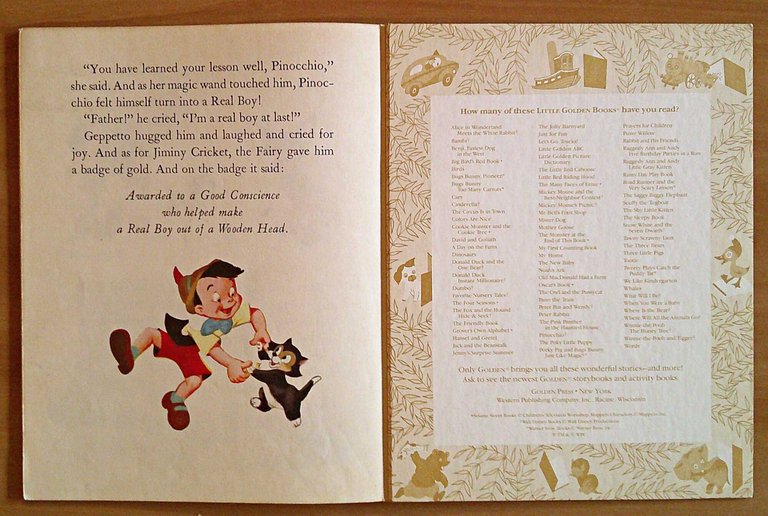 PINOCCHIO - Collana Little Golden Book, 1948