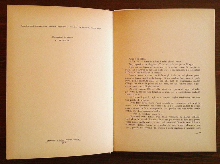 PINOCCHIO - Collana Quadrifoglio, 1967 - ill. RESIGNANI