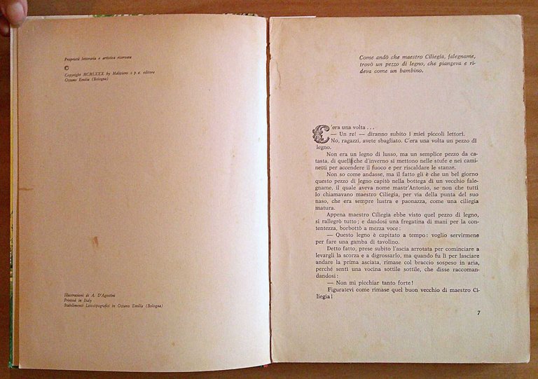 PINOCCHIO - Ediz. Integrale, 1980 - ill. D'AGOSTINI