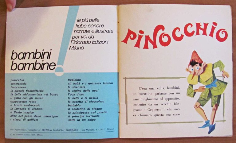 PINOCCHIO - Fiabe Sonore, 1972