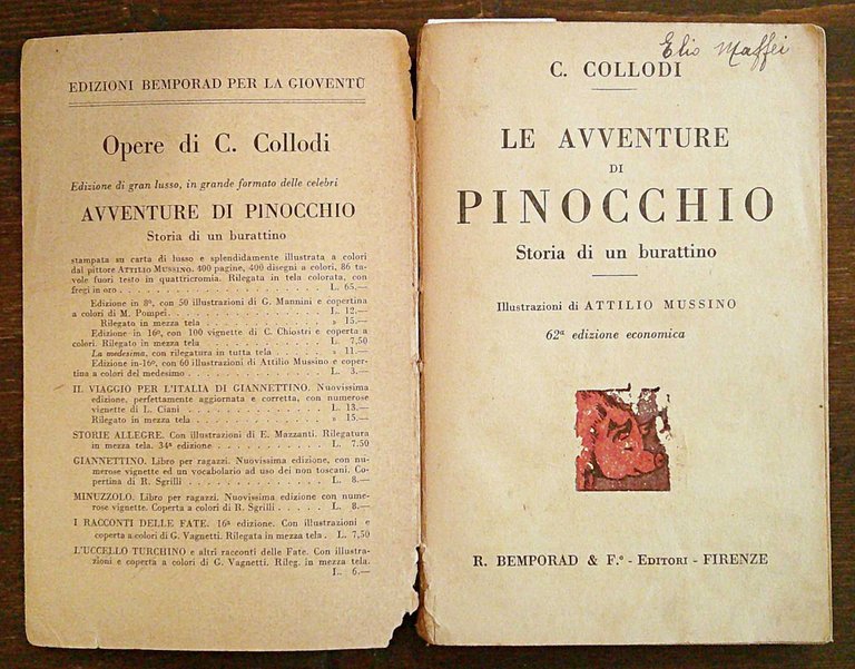 PINOCCHIO, 1931 - ill. MUSSINO