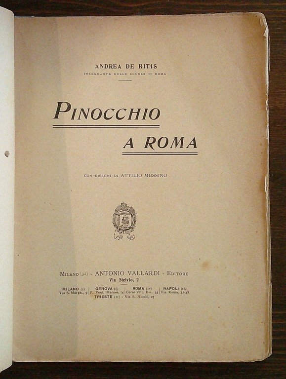 PINOCCHIO A ROMA, 1923 - ill. MUSSINO