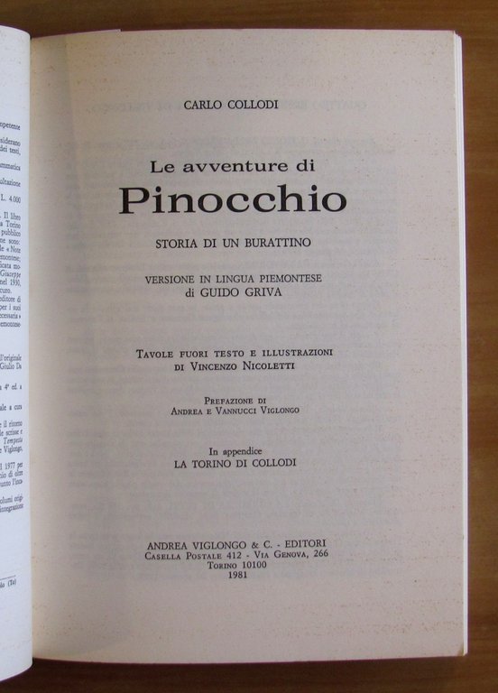 PINOCCHIO AN PIEMONTEIS - Integral, 1981 - ill. NICOLETTI | Immagine Gallery 2