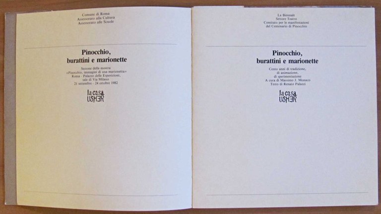 PINOCCHIO, BURATTINI E MARIONETTE - Coll. I Quadri Usher, 1982