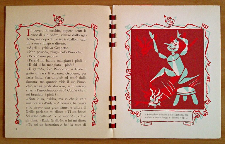 PINOCCHIO E L'ABBECEDARIO - Libro Giocattolo con Occhialini, 1963