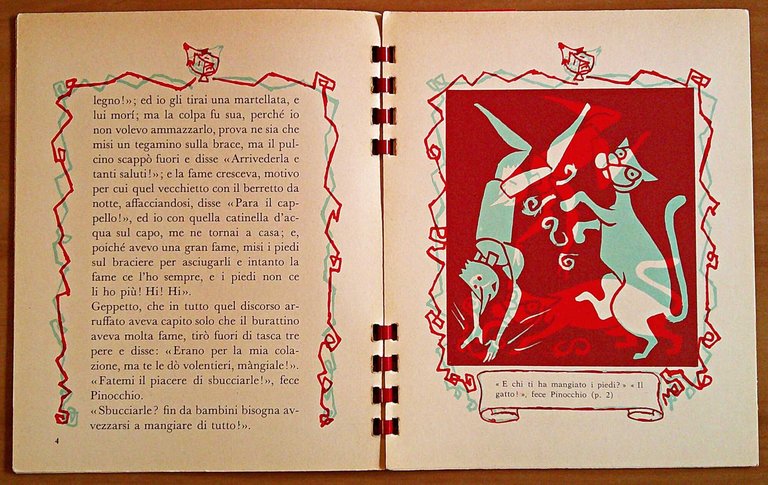 PINOCCHIO E L'ABBECEDARIO - Libro Giocattolo con Occhialini, 1963