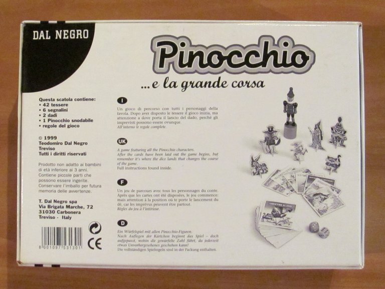 PINOCCHIO E LA GRANDE CORSA, Gioco in Scatola, 1999
