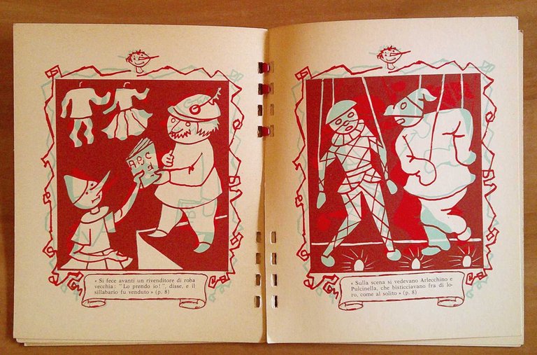 PINOCCHIO E MANGIAFUOCO Disegni Animati con Occhialini - ill. RENE'