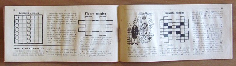 PINOCCHIO ENIGMISTA - con cruciverba, rebus e vignette umoristiche, 1945