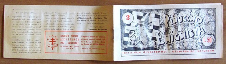 PINOCCHIO ENIGMISTA - con cruciverba, rebus e vignette umoristiche, 1945