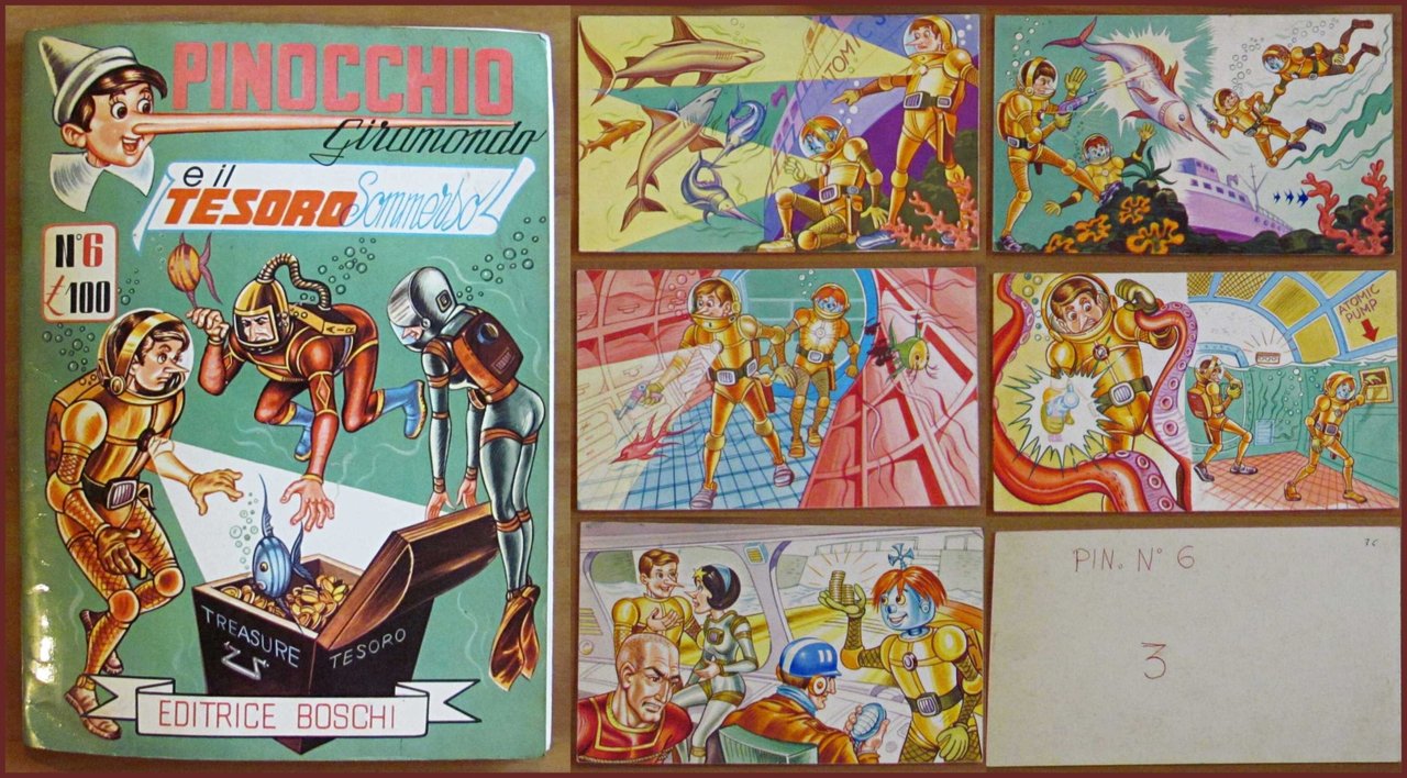 PINOCCHIO GIRAMONDO E IL TESORO SOMMERSO con 5 Tavole originali … | Immagine principale
