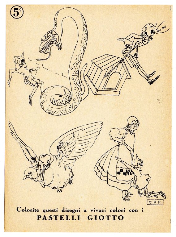 PINOCCHIO illustrato da MUSSINO - Serie Completa di 8 Fogli …
