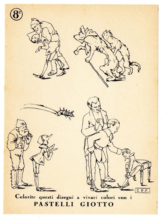 PINOCCHIO illustrato da MUSSINO - Serie Completa di 8 Fogli …