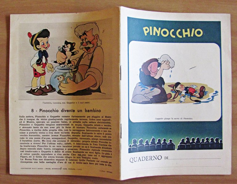 PINOCCHIO N.8 Pinocchio diventa un bambino - Quaderno di 5^