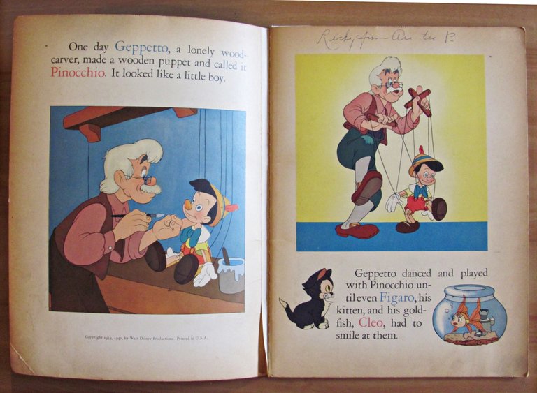 PINOCCHIO PICTURE BOOK, 1939/40