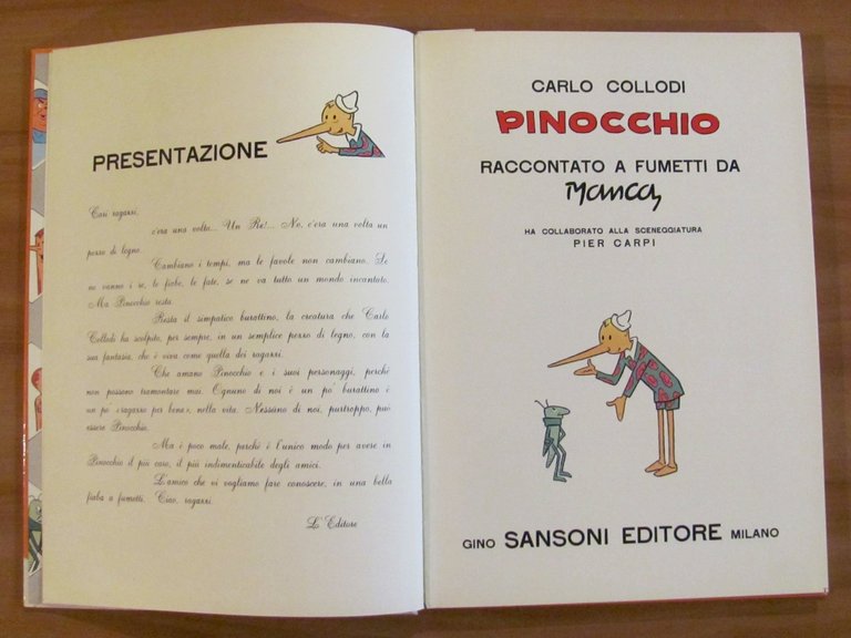 PINOCCHIO Racconatato a Fumetti da MANCA, I ed. 1967