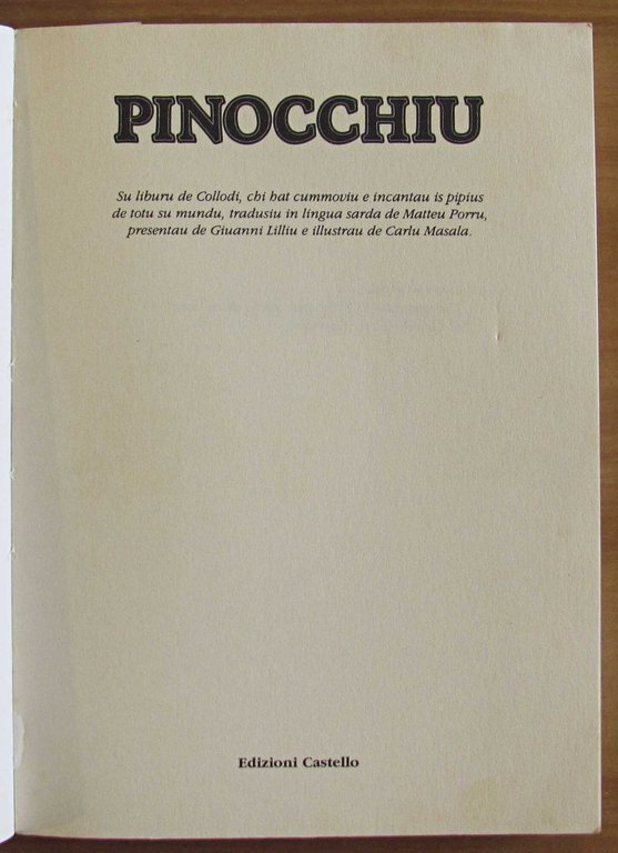 PINOCCHIU, 1990 - Dialetto SARDO - ill. MASALA | Immagine Gallery 2