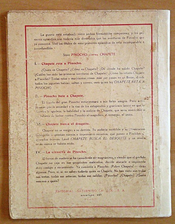 PINOCHO DETECTIVE - Cuentos de Calleja en colores, 1923 - …