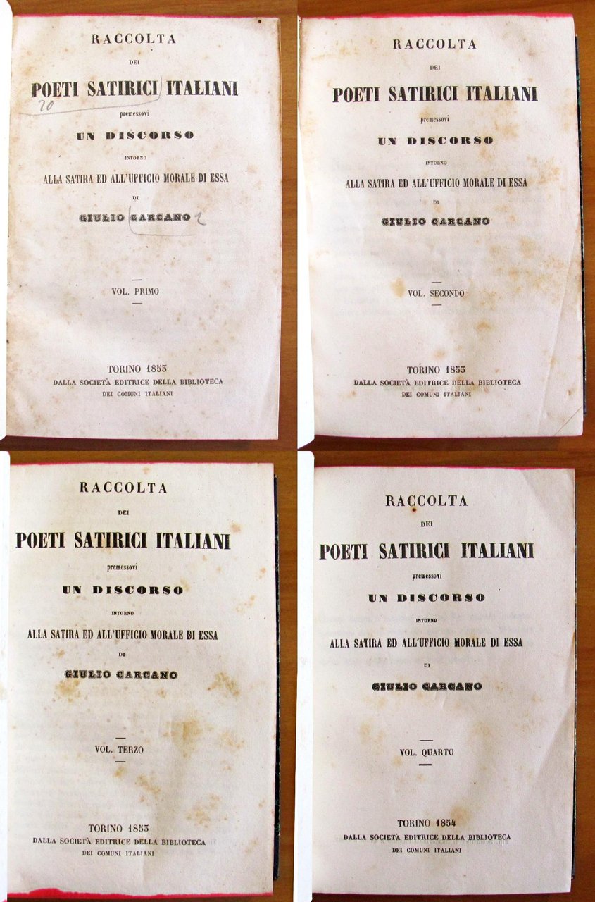 POETI SATIRICI ITALIANI - VOLL. I - II - III …