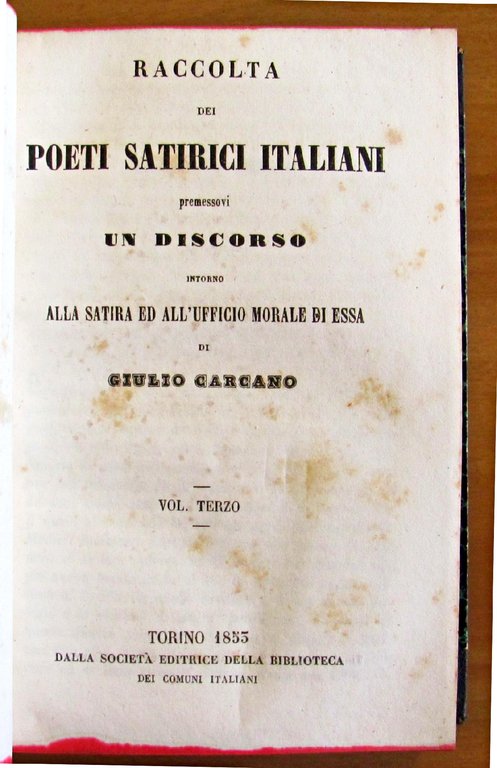 POETI SATIRICI ITALIANI - VOLL. I - II - III …