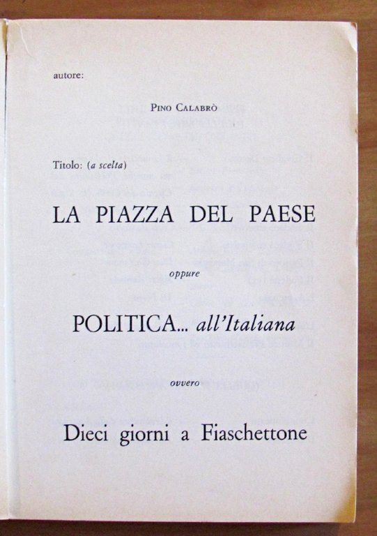 POLITICA... ALL'ITALIANA