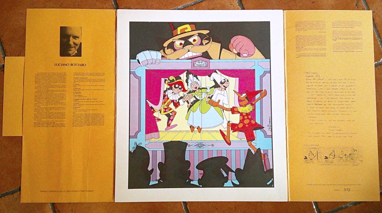 PORTFOLIO PINOCCHIO di BOTTARO con 4 Tavole - TIRATURA LIMITATA