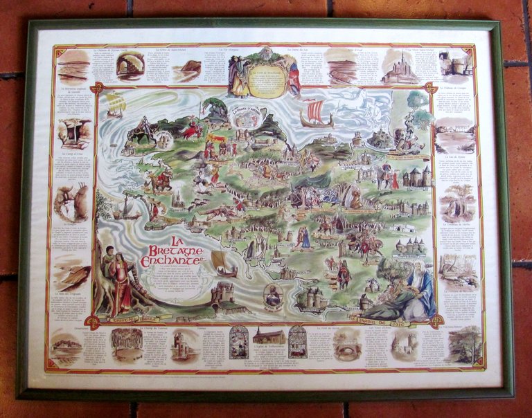 Poster LA BRETAGNE ENCHANTEE Foret de Broceliand, Re Arthur, Merlin, …
