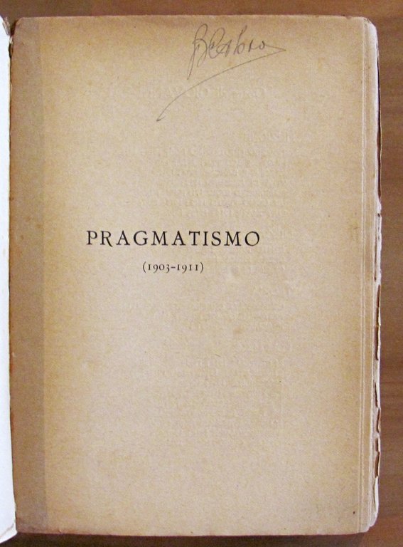 PRAGMATISMO (1903-1911)