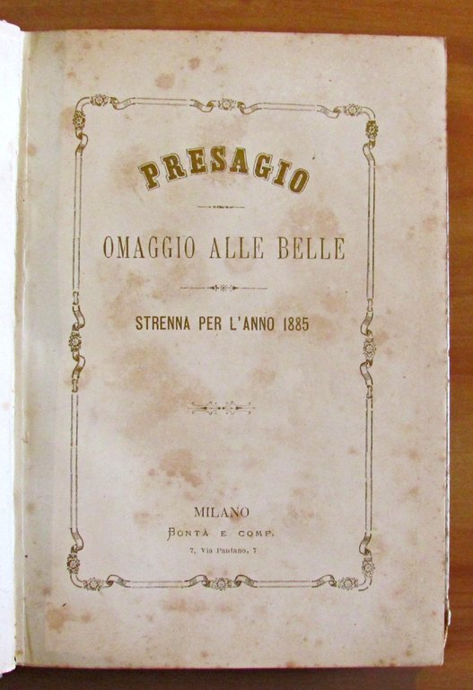 PRESAGIO - OMAGGIO ALLE BELLE - STRENNA PER L'ANNO 1885