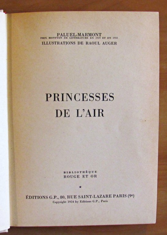 PRINCESSES DE L'AIR - Bibliotèque Rouge et Or.