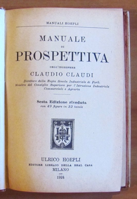 PROSPETTIVA - Mnuale Hoepli, 1924 con 33 tavole