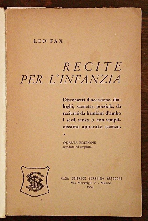 RECITE PER L'INFANZIA, 1958