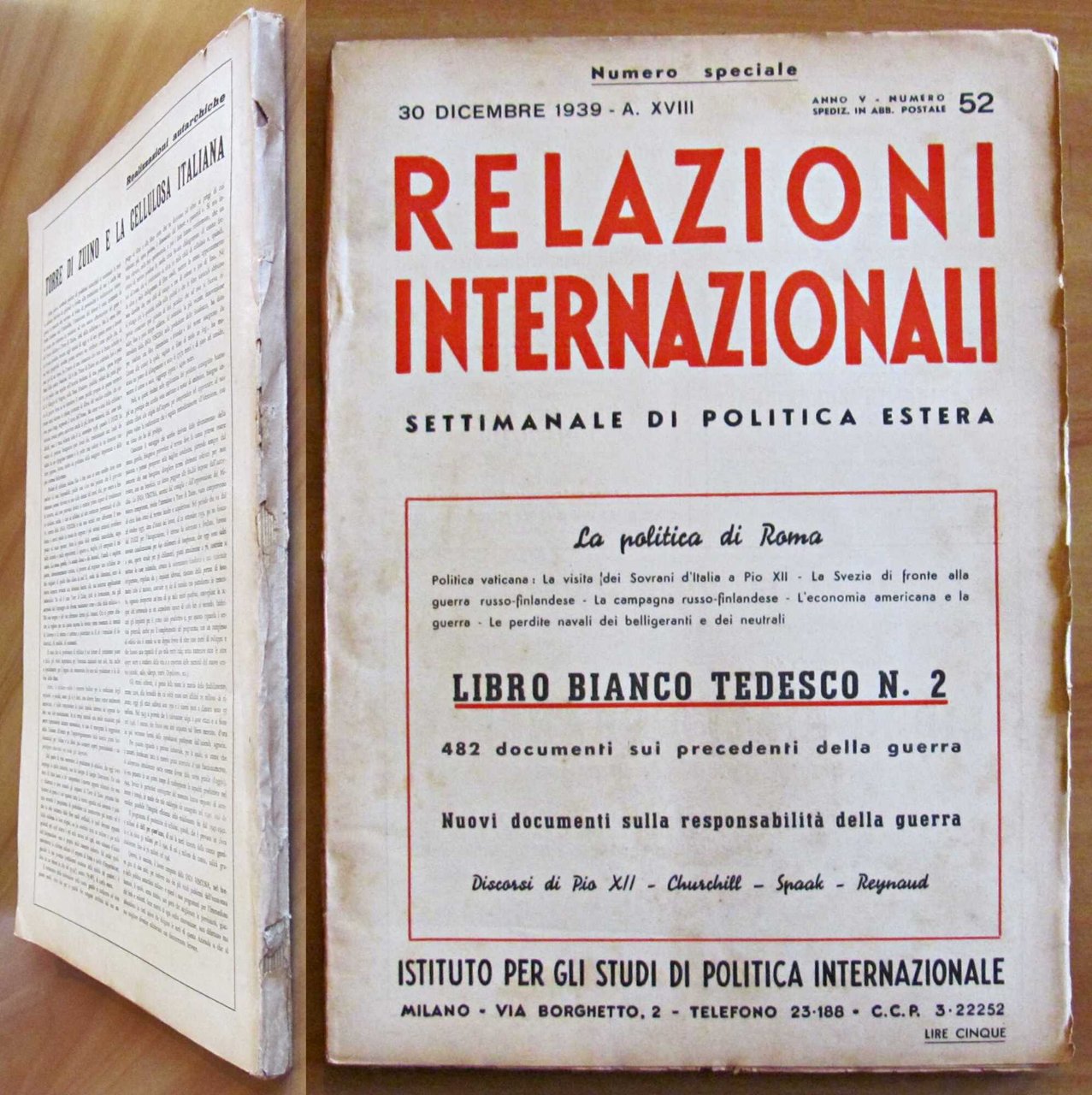 RELAZIONI INTERNAZIONALI N.52 - Settimanale di Politica Estera - NUM. … | Immagine principale