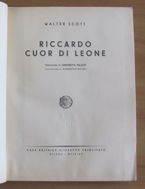 RICCARDO CUOR DI LEONE, I ed. 1956 - ill. NATOLI
