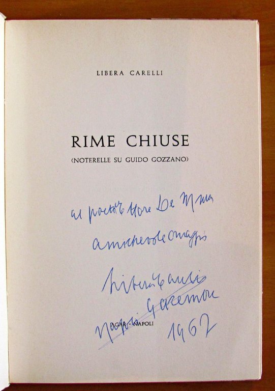 RIME CHIUSE - NOTERELLE SU GUIDO GOZZANO