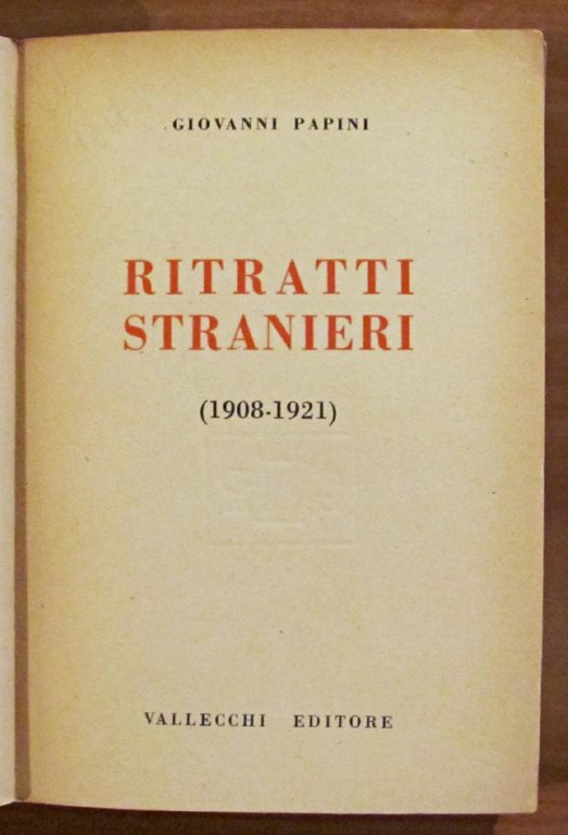 RITRATTI STRANIERI (1908-1921)