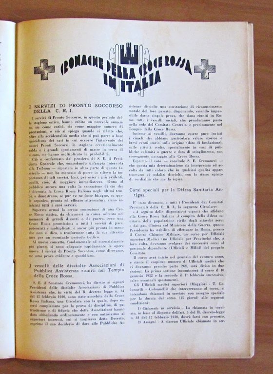 Rivista CROCE ROSSA ITALIANA - Anno VI N.8 Agosto 1931