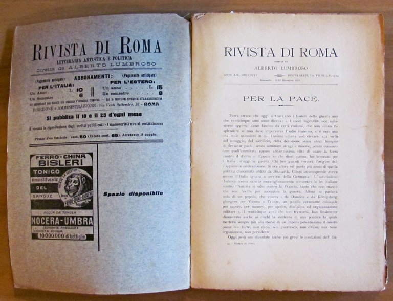 RIVISTA DI ROMA N.23-24 Anno XIX, Dicembre 1915