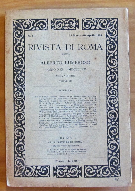 RIVISTA DI ROMA N.6-7 Anno XIX, Aprile 1915