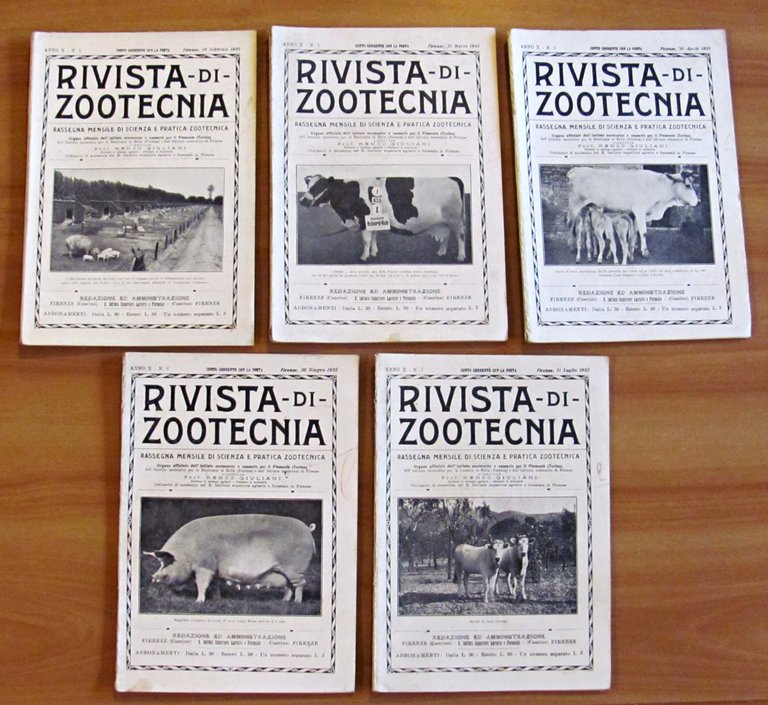 RIVISTA DI ZOOTECNICA - Annata Completa 1933 (1/12 meno N.2 …
