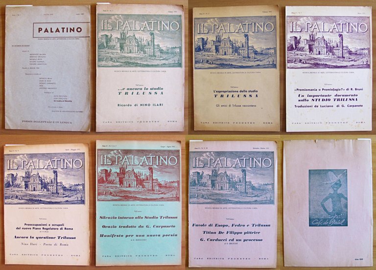 Rivista IL PALATINO Lotto di 6 Fascicoli, 1955 N.1/10 (-N.8) …